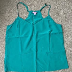 Lilly Pulitzer Teal Silk Tank